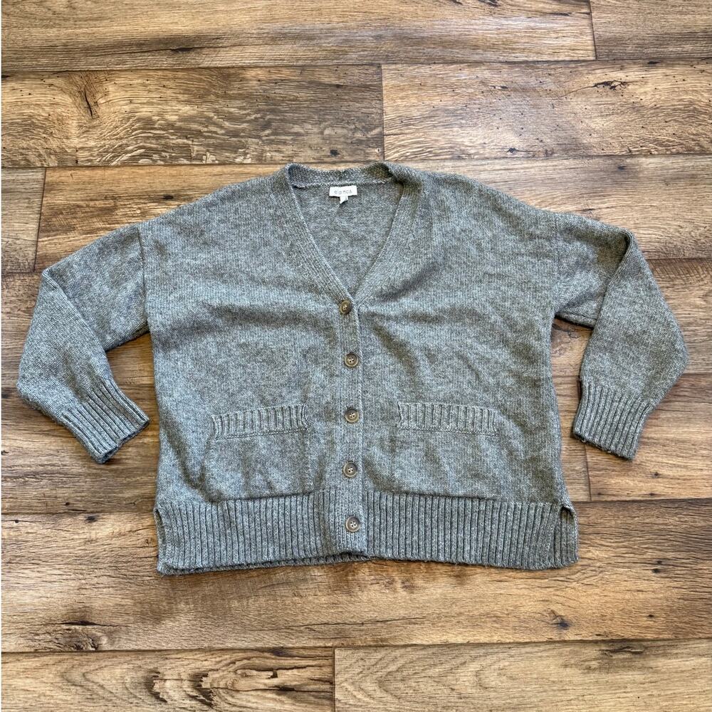 Ella Moss Gray Knit Cardigan Sweater